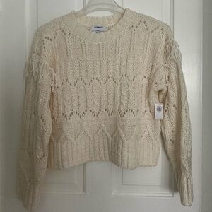 Textured fringe old navy sweater